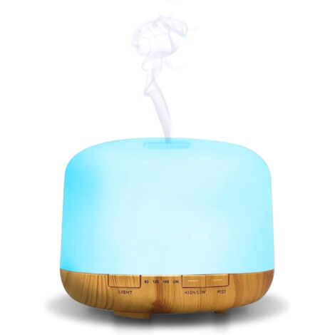 Difusor de aromas para el hogar con aceites esenciales (USB, 500 ml) - Difusor de aromaterapia con control de intensidad, ideal para el hogar y la oficina