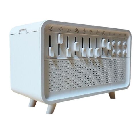 Difusor de aromas y aire con ruido blanco, humidificador con 8 niveles de ruido blanco ajustables, luz nocturna y altavoz Bluetooth.