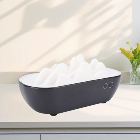 Difusor de aromaterapia con diseño de montaña china, humidificador ultrasónico compacto de 220 ml, ABS negro, para el hogar o la oficina.