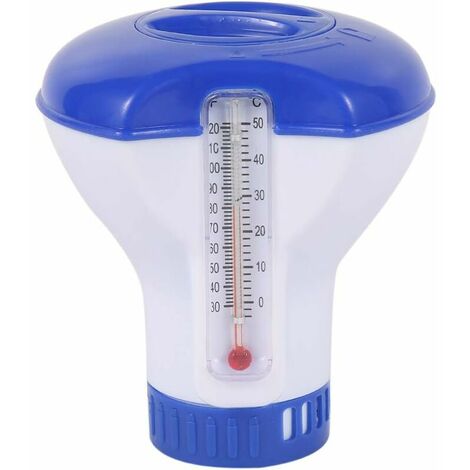 Difusor de cloro para piscina con termómetro Dispensador automático flotante Medidor de cloro para piscina de 5 pulgadas (Tipo A)