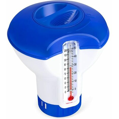 Difusor de cloro para piscina con termómetro, dispensador flotante automático, dispensador de cloro para piscina de 5 pulgadas, piscina, estanque, dispensador de productos químicos para spa