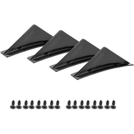 [Difusor de parachoques trasero] Kit difusor tipo labio de alerón delgado negro brillante con tornillos de montaje universales, ABS de 7 mm - 4 piezas