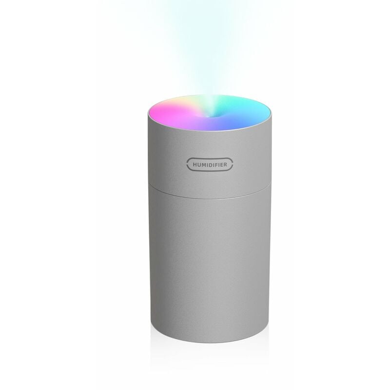 

Difusor del humectador de la niebla del coche 270mL, luz colorida portatil de la noche,Gris