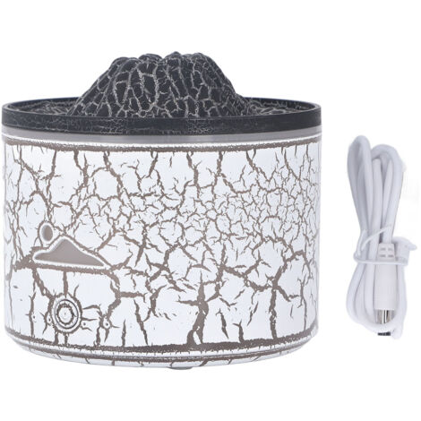 Difusor Volcán 230ml – Efecto llama volcánica, niebla fina, LED ámbar, decoración zen, regalo ideal para el Día de la Madre.