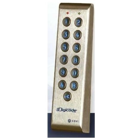 Digicode en INOX rétro éclairé avec électronique déportée 2 relais CDVI