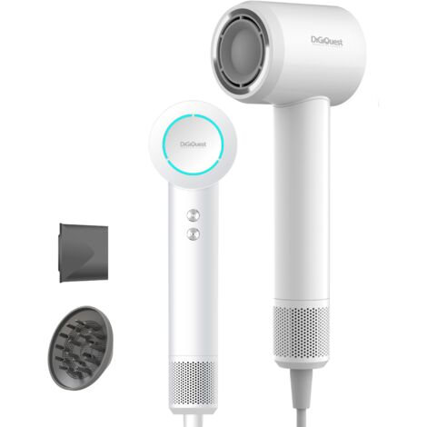 DIGIQUEST Asciugacapelli HC1600 Tecnologia Ionica  Motore Brushless  Asciugatura rapida  9 combinazioni  Controllo della temperatura  Diffusore e Concentratore Magnetici inclusi