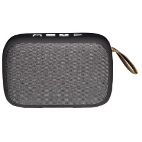 DIGIQUEST Casse senza fili con Lettore mp3 Radio FM Microfono Slot micro SD Slot USB Potenza 3w BAG in semiltessuto colore nero e grigio