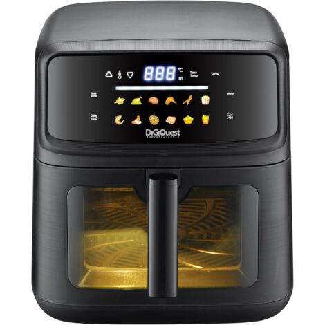 DIGIQUEST Dorotea10 – Friggitrice ad Aria 10L con Doppia Resistenza  2100W  12 Programmi Automatici  Funzione Keep Warm  Accensione Ritardata fino a 12h