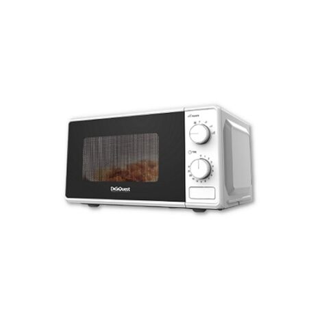 DIGIQUEST Forno a microonde 20 Litri - 700W EASY WAVE - Bianco con controllo manuale, piatto girevole, luce interna e segnale di fine cottura. Funzione di scongelamento e timer