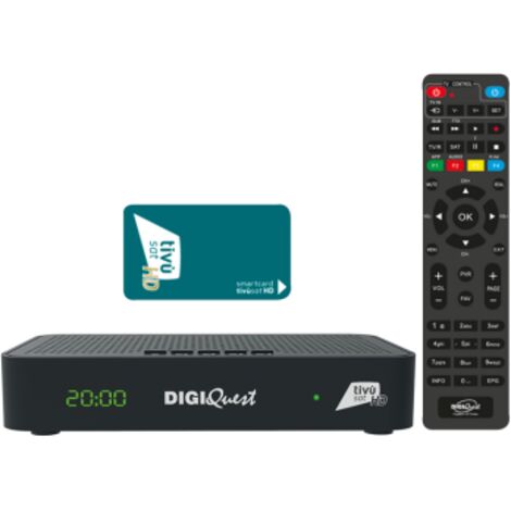 DigiQuest Maximo Combo DVB-S2+T2 Récepteur Tivusat avec carte HD activée