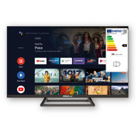 Digiquest TV 32” HD 1366 x 768 Frameless Smart TV Android TV