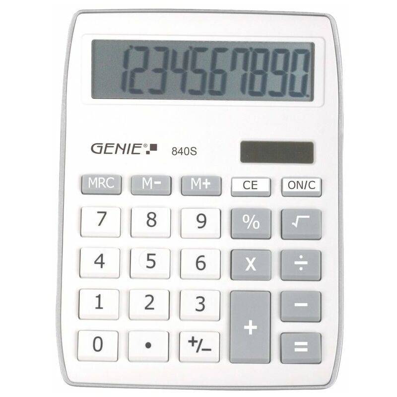 Genie - 840S 10 Digit Desktop Calculato Silve - Silver