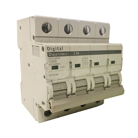 Digital 02164 Disjoncteur 4P 16A 415V courbe C 10kA