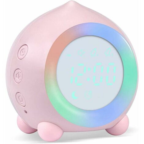 Digital Alarm Clock, Dual Alarm LED Bedside Clock with Night Light (Pink)