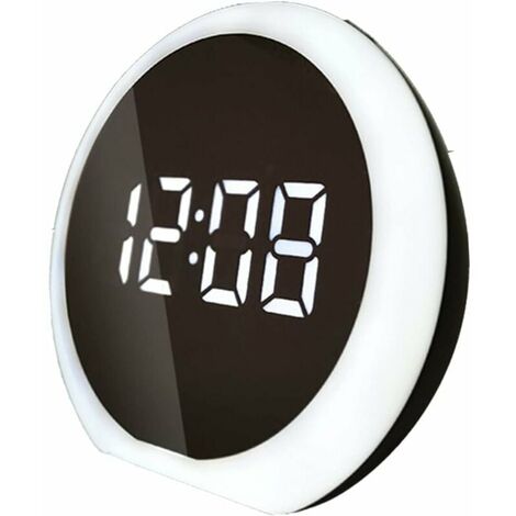Digital Alarm Clock, LED Mirror Alarm Clock for Bedroom, 3 Brightness Levels, 12/24 Hours, Night Mode, Easy Snooze, Night Light, for Home, Office, School