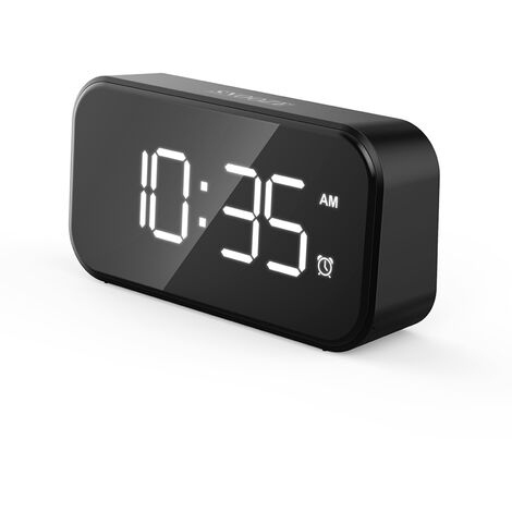 Digital Alarm Clock,with 2 USB Charging Ports,Alarm Clock with Charging Ports,Mirror and Digital Clock,Charging Station Alarm,Mirror and Led Clock,Snooze Mode,12/24H,Auto Bright Adjust,with Adapter 