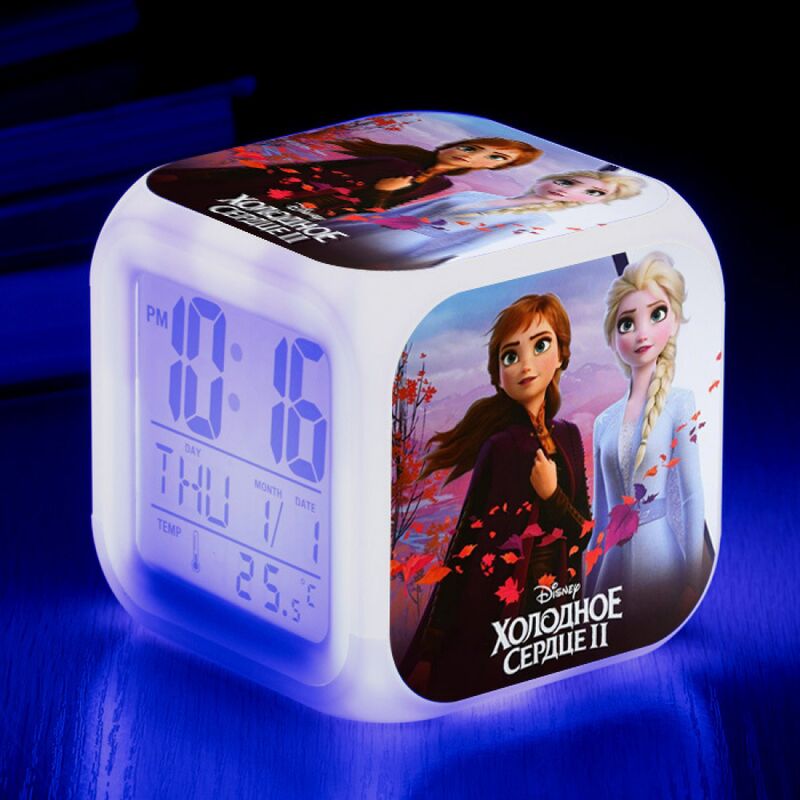 Digital Alarm Clocks, Bright Night LED Cube Time and Indoor Temperature Display,