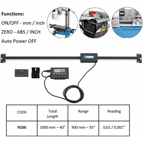 DIGITAL ANBAUMESSSCHIEBER EINBAUMESSSCHIEBER DIGITALANZEIGE 1000MM FERVI R100