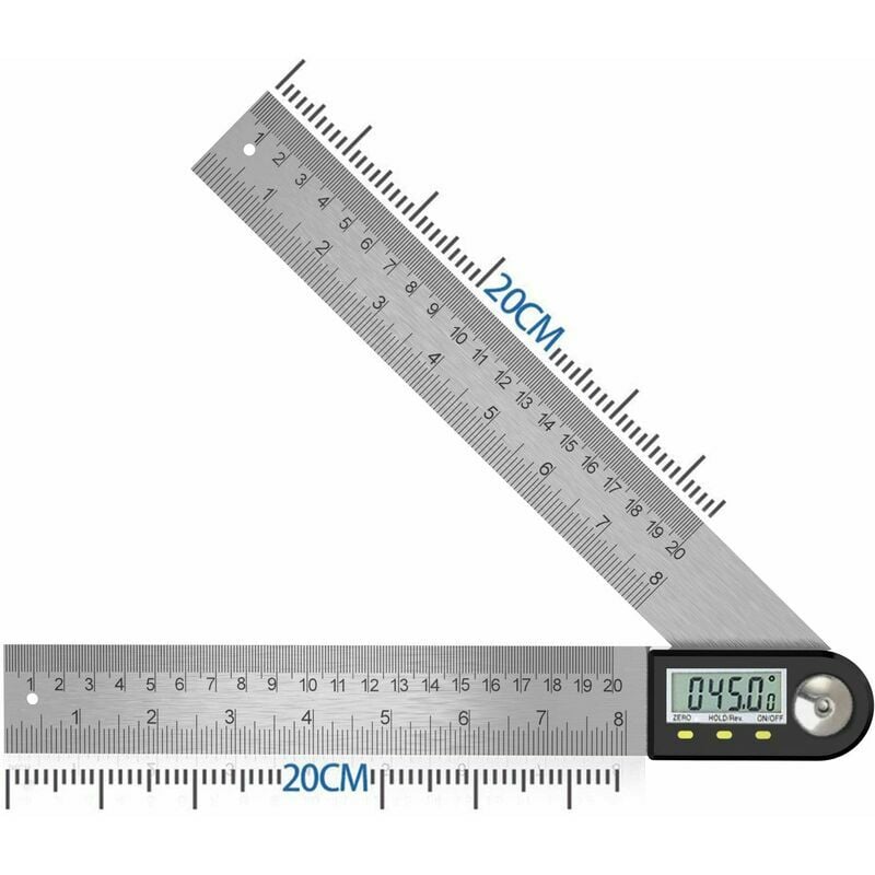 Hoopzi - Digital Angle Finder 0-360°Digital Inclinometer Stainless Steel Protractor Angle Ruler with lcd Display for Woodworking Construction