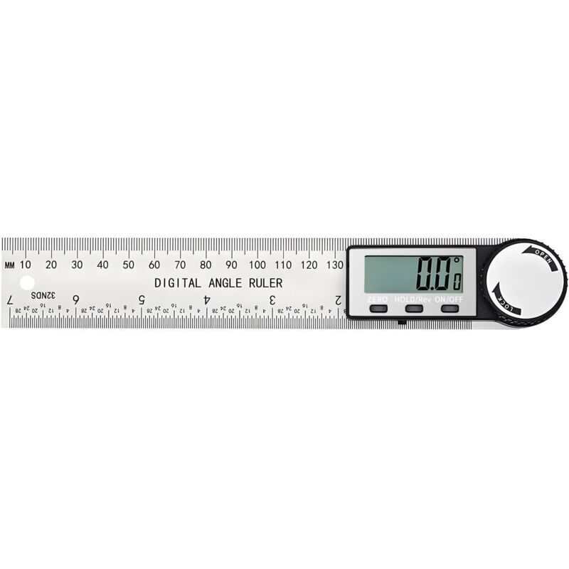 Digital angle protractor, 400mm stainless steel digital angle ruler with large LCD screen for woodworking and construction