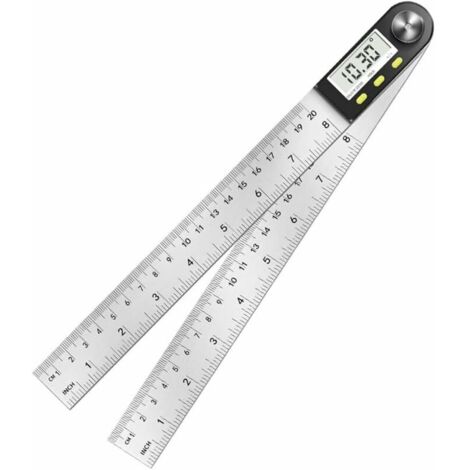 Digital Angle Ruler Protractor, Angle Measurement from 0° to 360°, Stainless Steel Angle Measurer with LCD Screen, Stainless Steel Ruler for Woodworking, Homework, Construction