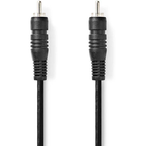 Digital audio kabel rca hane rca hane nickelplaterad 200 m rund pvc svart lada