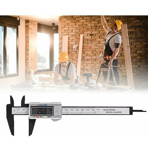 Digital Caliper, Extra Large LCD Display Digital Caliper Metric Conversion Measuring Tool Professional Caliper for Measuring Inside Outside Depth Step (Black)