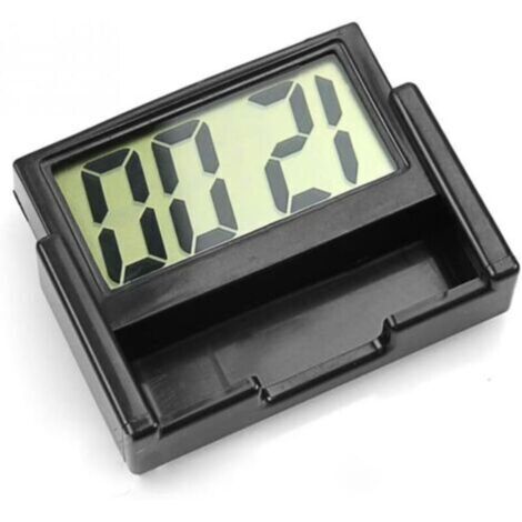 Digital car clock, mini car dashboard clock, universal electronic clock, adhesive clock with LCD screen, dashboard desk clock