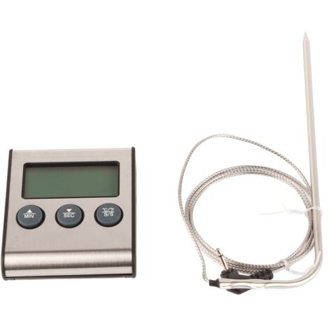 Digital Cooking Thermometer Timer LCD Display ℃/℉ W/Probe for Barbecue Meat BBQ Food