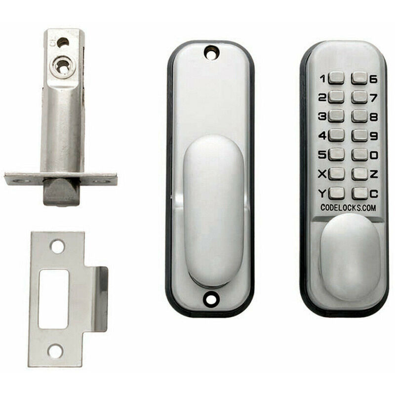 Digital Door Lock with Mortice Door Latch Mechanical Buttons Dual Backplate