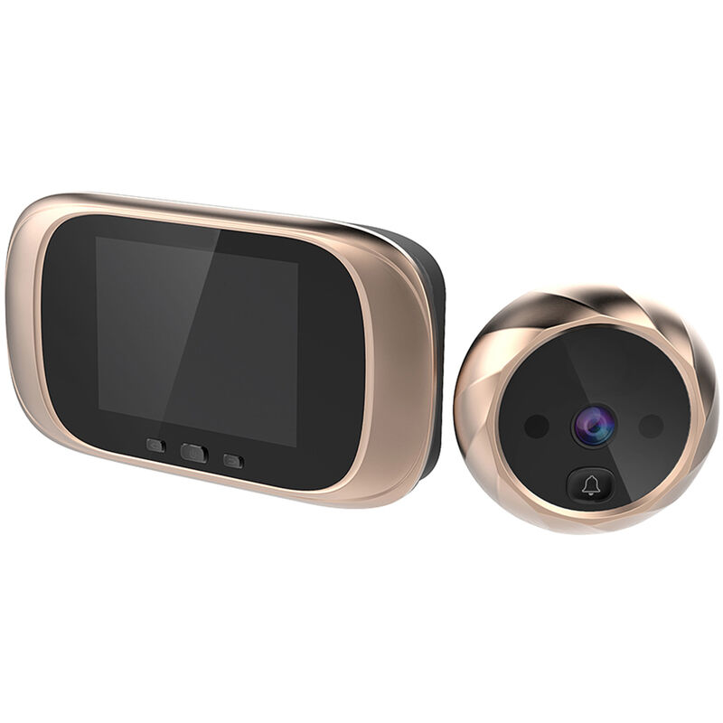 Digital Door Viewer Peephole Door Camera Doorbell 2.8-inch LCD Screen Night Vision Photo Shooting Digital Door Monitoring for Home Security,model:Gold