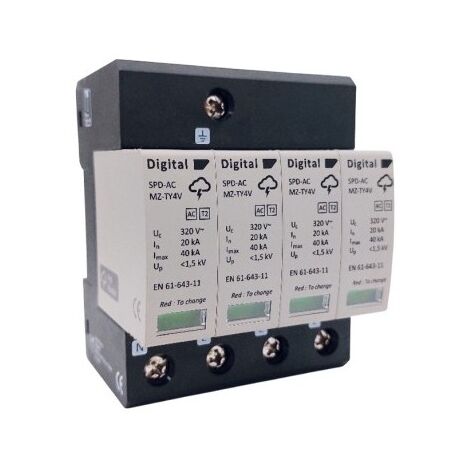Digital Electric 08204 AC 4P/Imax 40kA/Type II plug-in surge protector