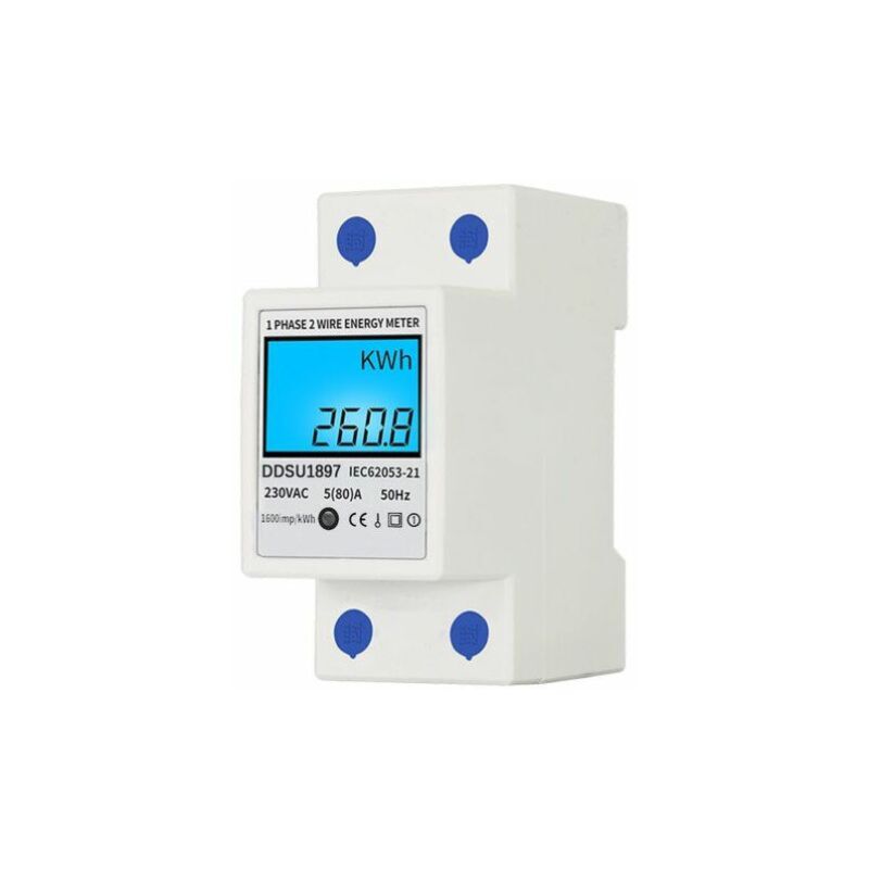Digital Electric Energy Meter Single Phase din Rail Electricity Meter One Phase Two Wire Multifunction Electrical Meter