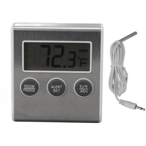 Digital Fridge Thermometer Alarm Memory Function Small Freezer Thermometer with Magnet for Laboratory White