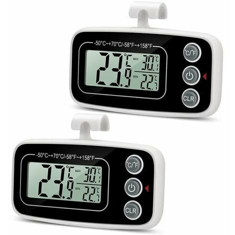 Refrigerator Fridge Thermometer Digital Freezer Room Thermometer  Waterproof, Max/Min Record Function with Large LCD Display