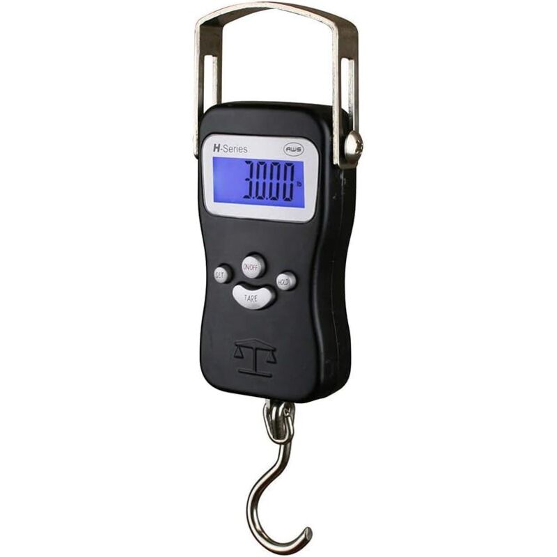 Digital Hanging Scale Die-Cast Metal Construction and Built-in Tape Measure, Handheld Scale with Hook for Travel Farm Hunting Fishing Outdoor - H-110