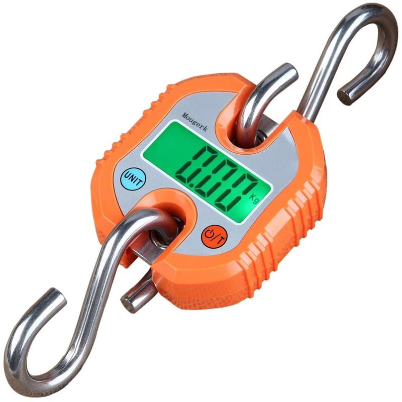 Sunxury - Digital Hanging Scales Portable Heavy Duty Crane Scale 150 kg 300 lb 2 aaa Batteries(Not Included)) (Orange)