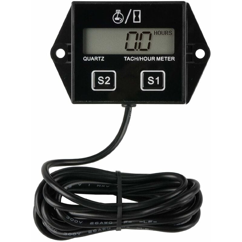 Tinor - Digital Hour Meter Tachometer, Maintenance Reminder, Replaceable Battery, Auto Shut-Off, Use for ztr Lawn Mower Marine Tractor Generator atv