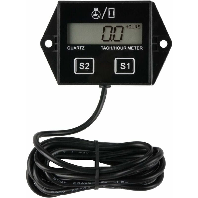 Groofoo - Digital Hour Meter Tachometer, Maintenance Reminder, Replaceable Battery, Auto Shut-Off, Use for ztr Lawn Mower Marine Tractor Generator
