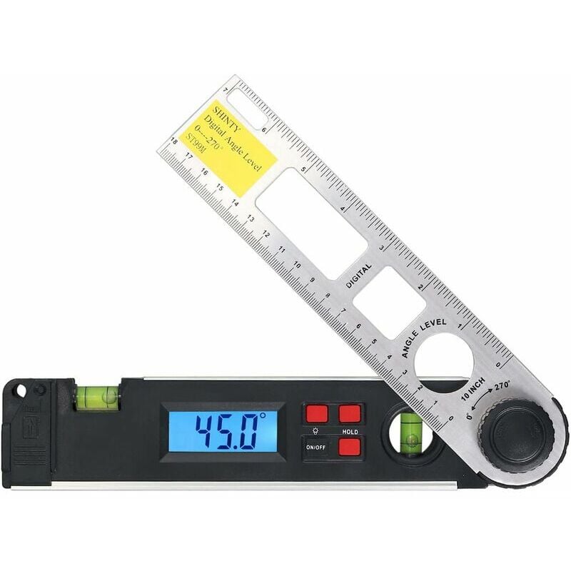 Digital Inclinometer 0 270 ° 9V Angle Gauge Battery Powered Digital Bubble Level Protractor for Construction and Woodworking, Angles Measurement