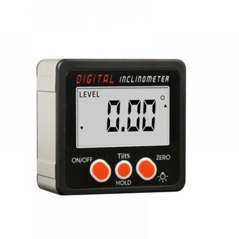 Digital inclinometer, 4x90° measuring range, digital inclinometer, slope ruler, protractor level