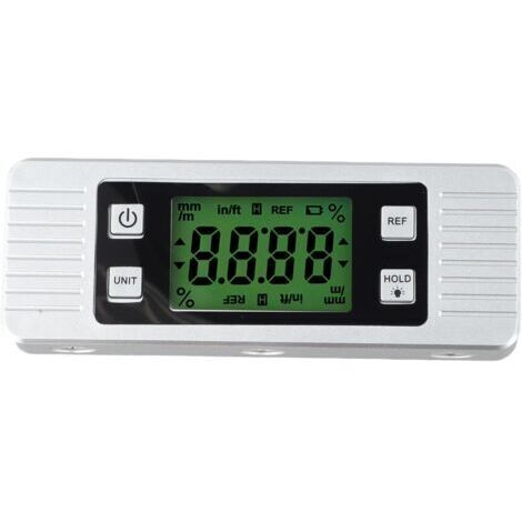 Digital inclinometer, protractor tool, magnetic surface mount, data lock, portable design for woodworking, construction