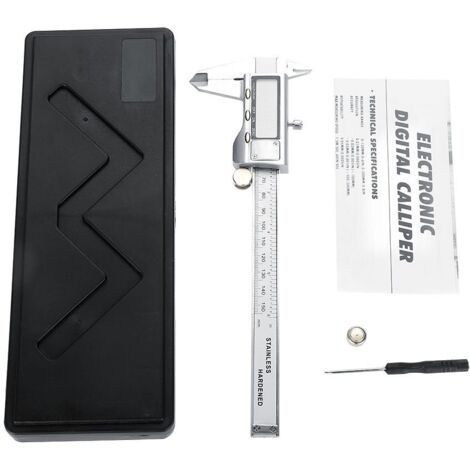 Digital LCD Pied à coulisse, 0-150mm High Accuracy Metal Vernier Caliper 15,2 cm/150 mm en métal électronique Outil de mesure pour mesurer l'intérieur extérieur Profondeur Step Micrometer Gauge Mea