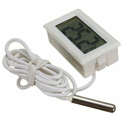 Digital LCD Thermomètre Moniteur de Température avec Sonde Externe pour Réfrigérateur Congélateur Réfrigérateur Aquarium - Blanc.