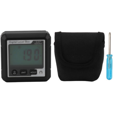 Digital Level Box Magnetic Data Lock Angle Slope Conversion Protractor Angle Finder Gauge for Carpentry Building Masonry Bevel Black White