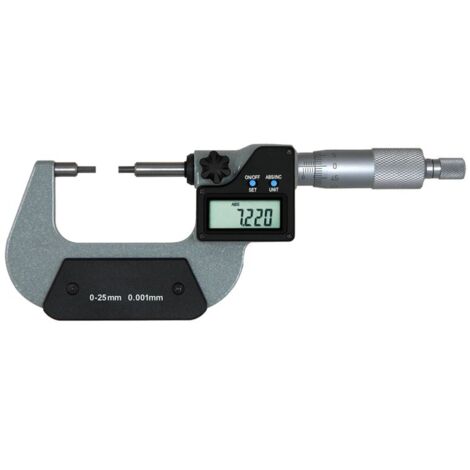 Digital-Messschrauben IP 65 Abl. 0,001 mm abgesetzten Messstiften 0-25 mm