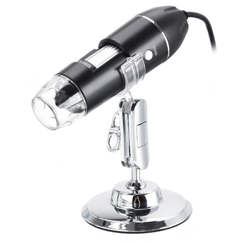 Microscope numérique 1600X USB Chargement Loupe portative Endoscope Caméra 8 LED Compatible avec Android et iOS Smartphone Léger Portable