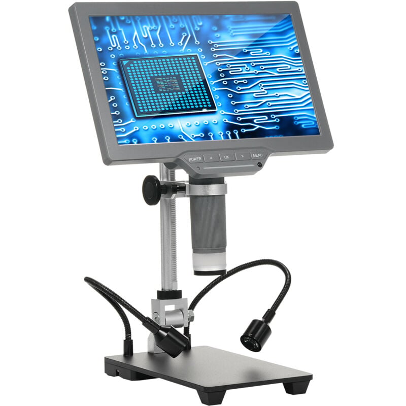 Lifcausal - Microscope numérique avec écran tv ips 10,1'' Microscope numérique pour réparation électronique Microscope à pièces avec télécommande ir,