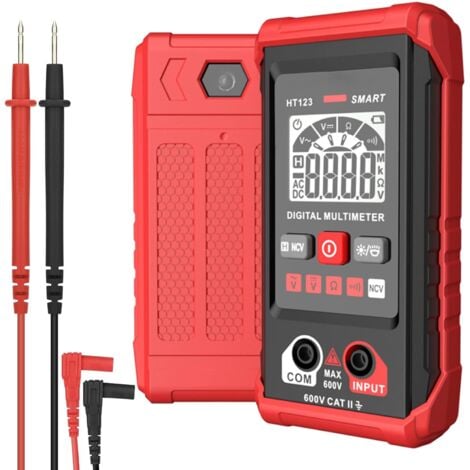 Digital Multimeter, 2000 Counts Multifunction Voltmeter, Measures AC and DC Voltage, Resistance, Continuity, NCV, Neutral and Live Wire Detection and Other Functions