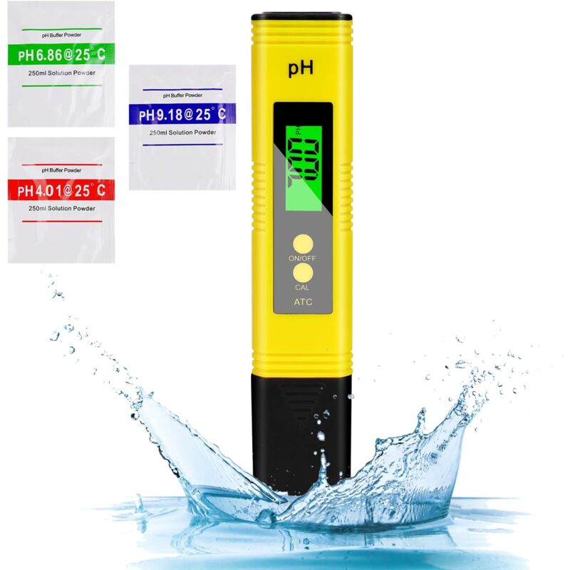 Digital pH Meter, High Accuracy 0.01 pH Tester, 2% Reading Accuracy pH Temperature Water Tester, pH Meter for Household Drinking Water, Swimming